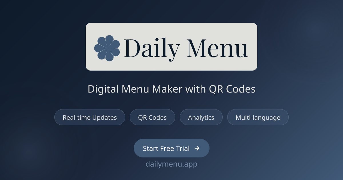 DailyMenu - Digital Menu Maker with QR Codes
